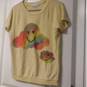 Wildfox Happy Clouds Short Sleeve Shirt XS